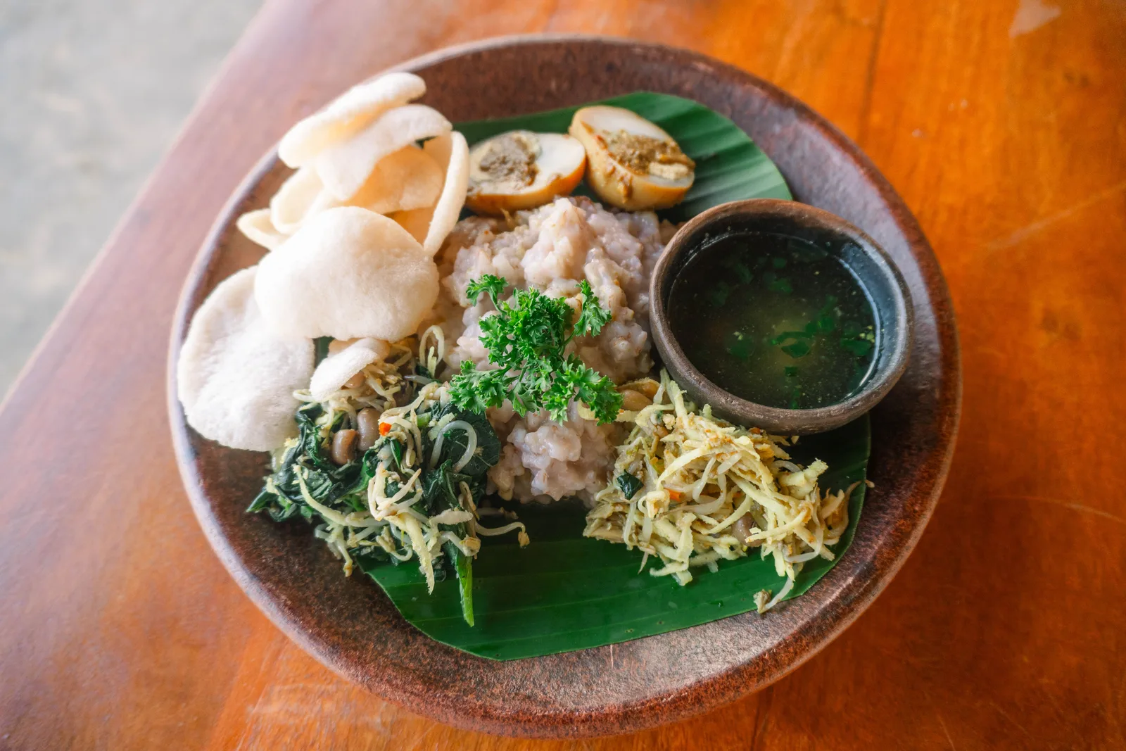 Balinese rice platter with satay