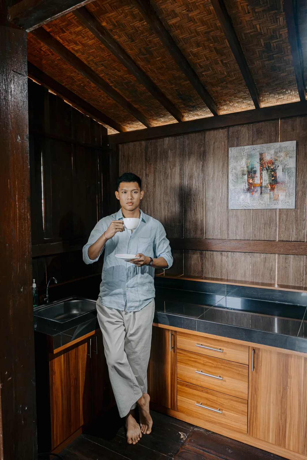Tea in the villa kitchenette