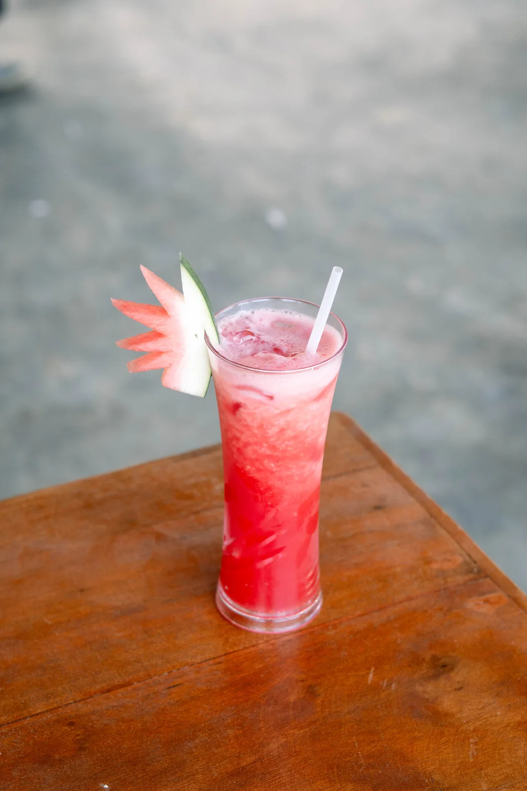 Watermelon juice with garnish