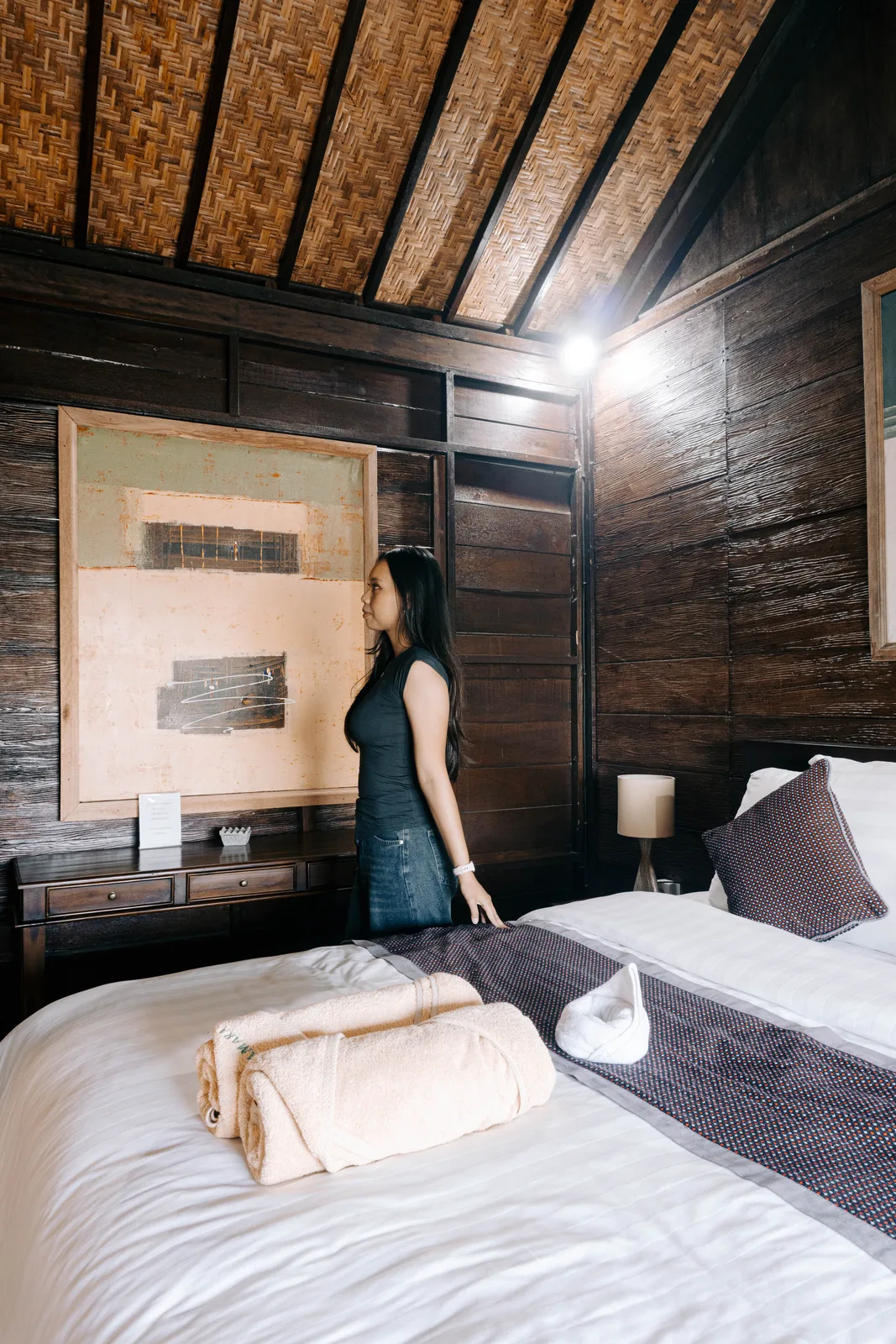 Bedroom with local artwork